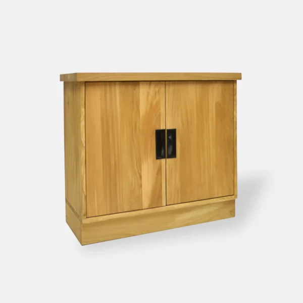 Dębowa komoda z półkami z drewna litego do salonu WALT II