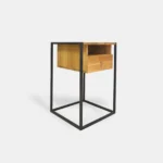 Loft-Eichenkonsole mit Schublade im Industriestil KING I