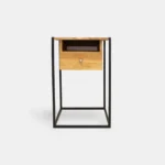 Loft-Eichenkonsole mit Schublade im Industriestil KING I