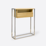 Eichenholz-Konsole mit Schublade auf metallenen Beinen KING