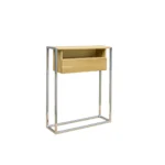 Eichenholz-Konsole mit Schublade auf metallenen Beinen KING