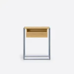 Eichenholz-Konsole mit Schublade auf metallenen Beinen KING