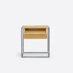 Eichenholz-Konsole mit Schublade auf metallenen Beinen KING