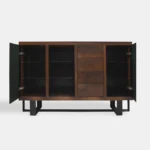 Komoda dębowa z szufladami półkami do salonu MOCCA I