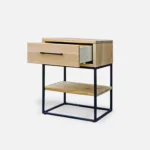 Eichen-Nachttisch im industriellen Stil mit Schublade und Regal für das Schlafzimmer MERIS I – Bild 8