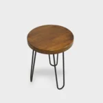 Taboret w stylu loft z dębowym siedziskiem