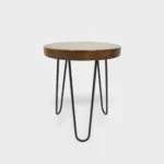 Taboret w stylu loft z dębowym siedziskiem