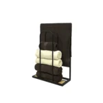 Stojak na ręczniki z drewna i metalu