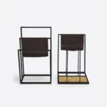 Stojak na ręczniki z drewna i metalu