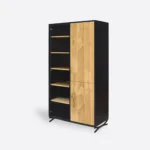 Nowoczesny czarna regał z drewna dębowego CASTEL