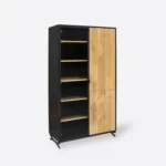 Nowoczesny czarna regał z drewna dębowego CASTEL