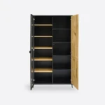 Nowoczesny czarna regał z drewna dębowego CASTEL