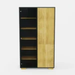 Nowoczesny czarna regał z drewna dębowego CASTEL