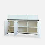 Designerska komoda drewniana na nóżkach BOSTON I biała płyta (9)