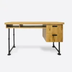 Industrielles Eichenholz-Schreibtisch im Loft-Stil auf metallenen Beinen DENAR I