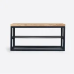 Ławka dębowa z półką loft siedzisko do przedpokoju HUGON III (1)