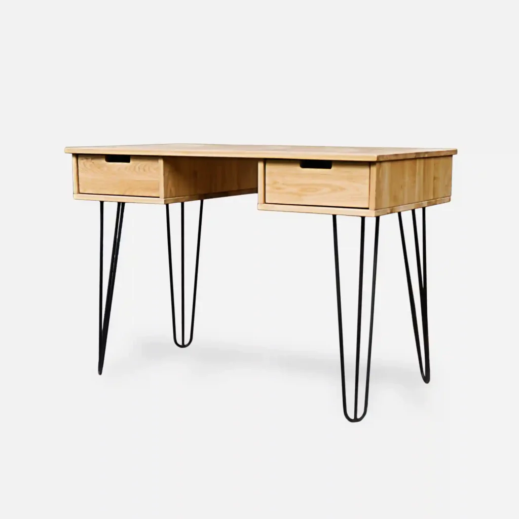 dębowe biurko AXEL stalowa podstawa