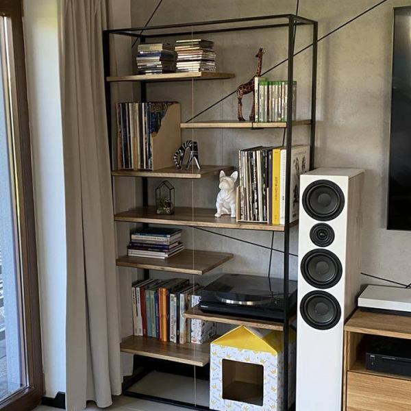 Regał z drewna litego do salonu gabinetu IBSEN