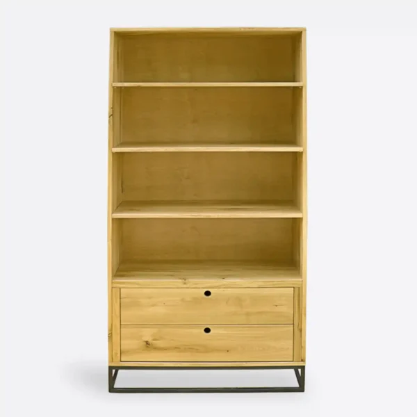 Regał dębowy na metalowych nogach do salonu MERIS