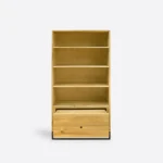 Regał dębowy na metalowych nogach do salonu MERIS