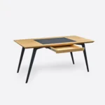 Biurko nowoczesne z szufladą i skórwstawką VITA II