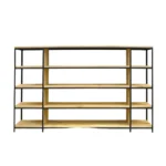 Regał loft dębowy w industrialnym stylu do salonu gabinetu HUGON