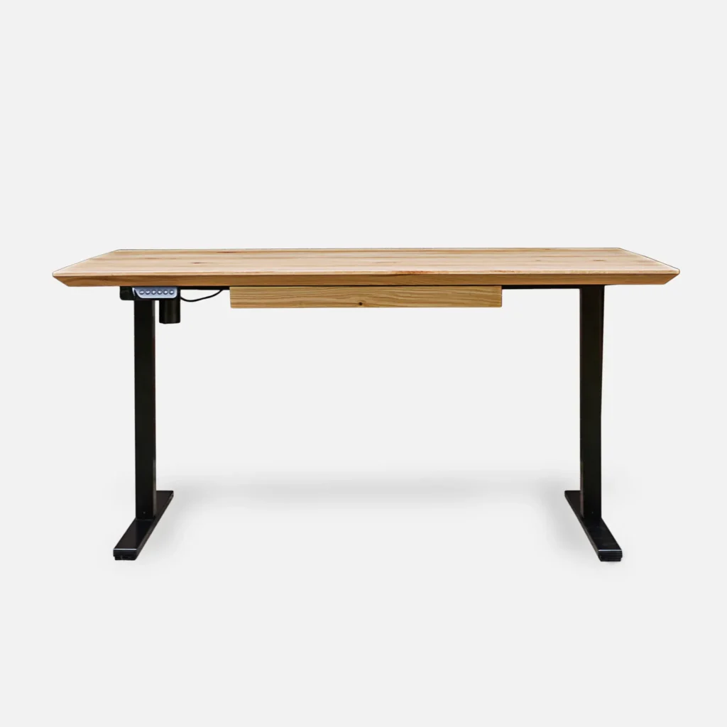 dębowe biurko COLIN z regulacją wysokości - lakier NATURALNY matowy (2)