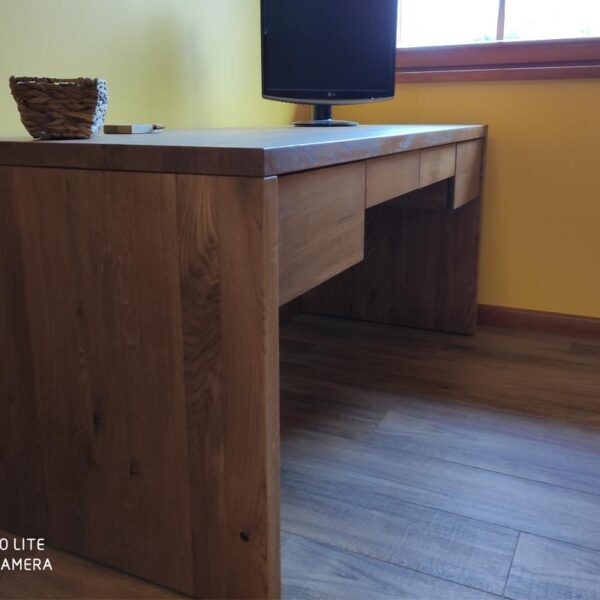 Solidne dębowe masywne biurko z drewna litego dębowego na wymiar DAVOS