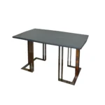 Stół z dębowego drewna na nodze mosiądz -  MERIDIAN