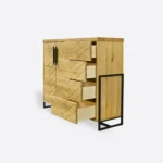 Komoda z dębowego drewna w jodełkę do salonu CARIN