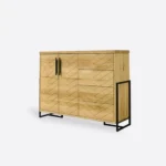 Komoda z dębowego drewna w jodełkę do salonu CARIN