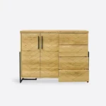 Komoda z dębowego drewna w jodełkę do salonu CARIN