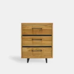 Komoda dębowa z szufladami na metalowych nogach HUGON II