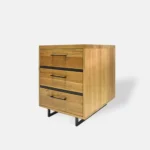 Komoda dębowa z szufladami na metalowych nogach HUGON II