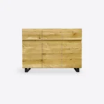 Robuste Eichenkommode aus Massivholz und Metall für das Wohnzimmer DELIO