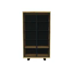 Moderne Eichenholzvitrine mit Regalböden und Glastüren DELIO II