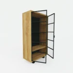 Moderne Eichenholzvitrine mit Regalböden und Glastüren DELIO II