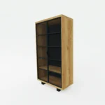 Moderne Eichenholzvitrine mit Regalböden und Glastüren DELIO II