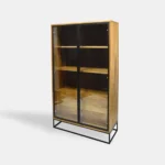 Industrialna witryna loft dębowa do salonu gabinetu MERIS