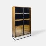 Industrialna witryna loft dębowa do salonu gabinetu MERIS