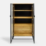 Industrialna witryna loft dębowa do salonu gabinetu MERIS