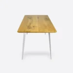 Stół z dębowym blatem białymi nogami w industrialnym stylu VITA II