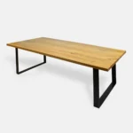 Stół z dębowym blatem i metalowymi nogami Westa