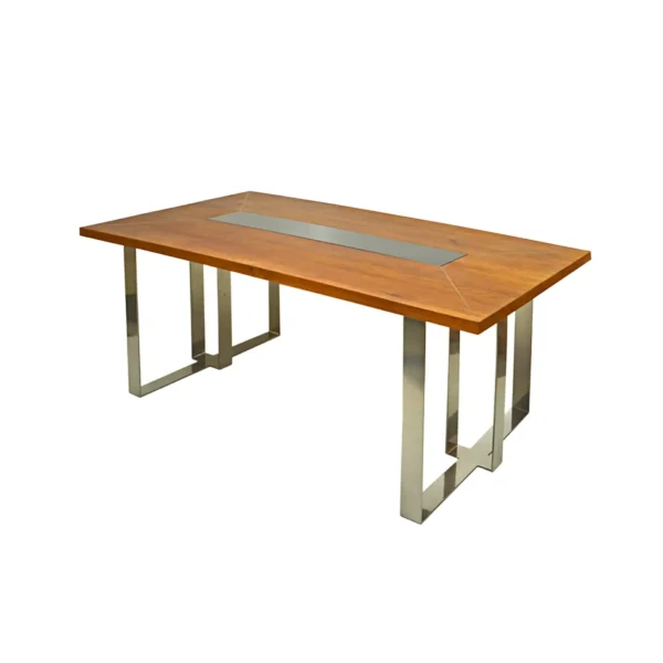 Tisch aus Eichenholz mit Glas für Ess- oder Wohnzimmer MOCCA