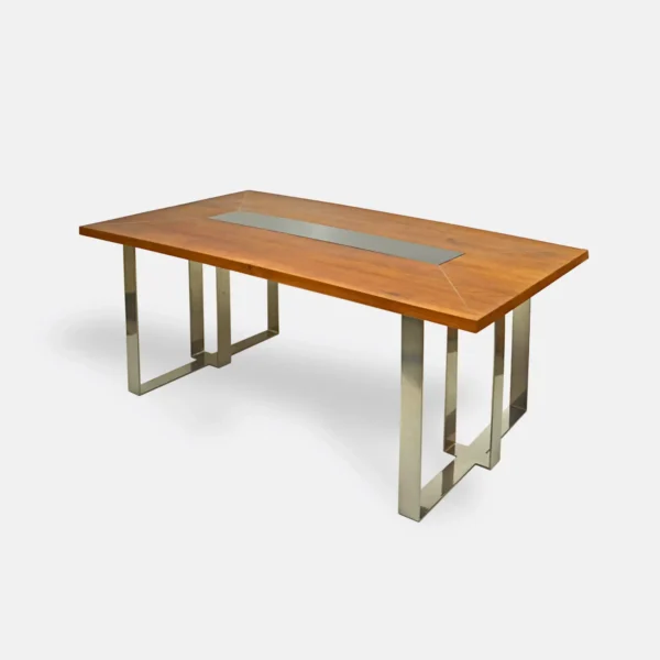 Tisch aus Eichenholz mit Glas für Ess- oder Wohnzimmer MOCCA
