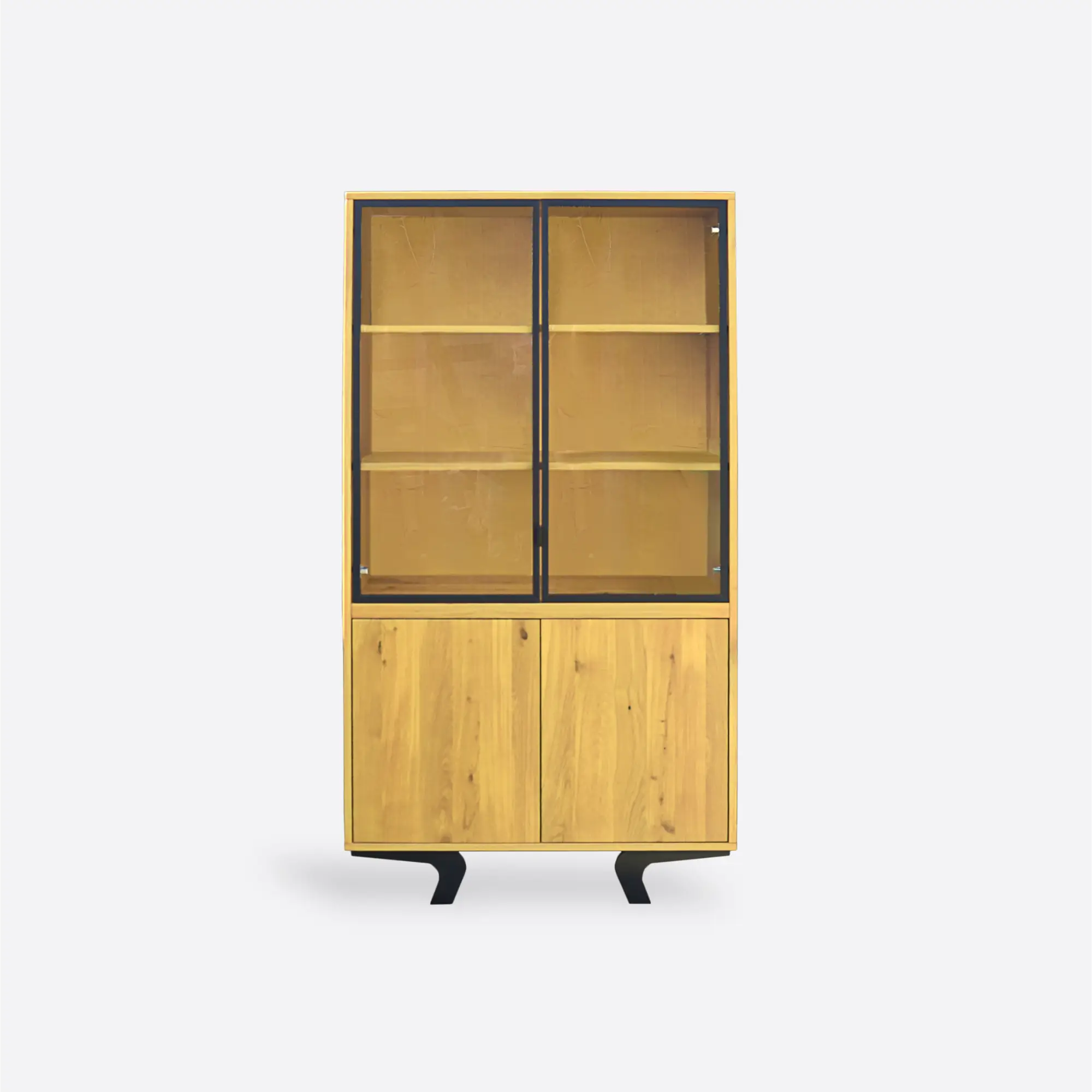 Designer-Eichenholz-Vitrine aus Massivholz für das Wohnzimmer VITA