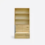 Designerski regał drewniany z szufladami i szafką BORA