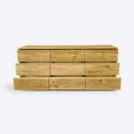 Eichenkommode mit Schubladen auf metallischem Gestell MERIS III