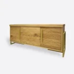 Nowoczesna szafka RTV drewniana z motywem jodełki CARIN