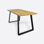 Stół z dębowym blatem na metalowych nogach w stylu loftowym CALLA